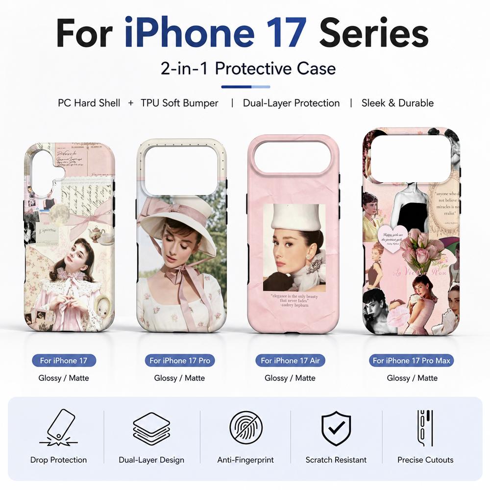 Phone Cases H&M - A-Audrey H-Hepburn Casing Ponsel Bahan Film