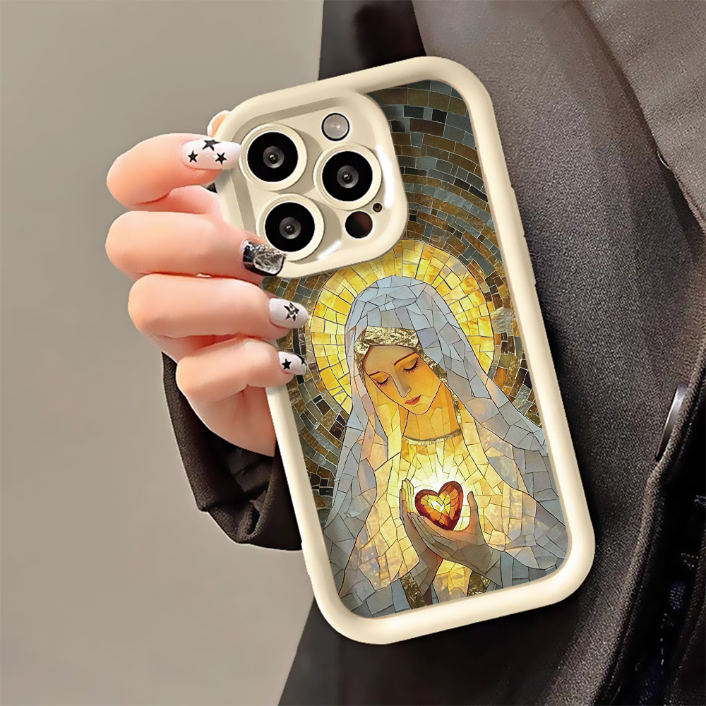 Phone Cases For Iphone 16 - Casing Telepon Gaya Kaca Patri Gereja