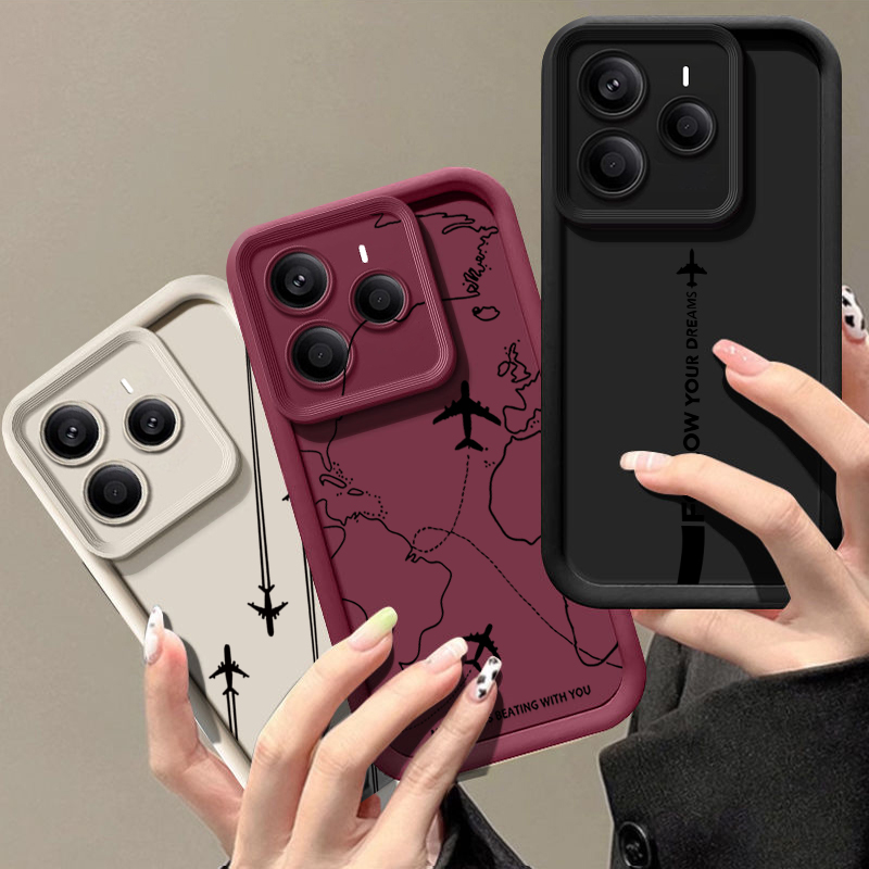 Phone Cases Xiaomi 15 - Casing Ponsel TPU Pola Rute Pesawat